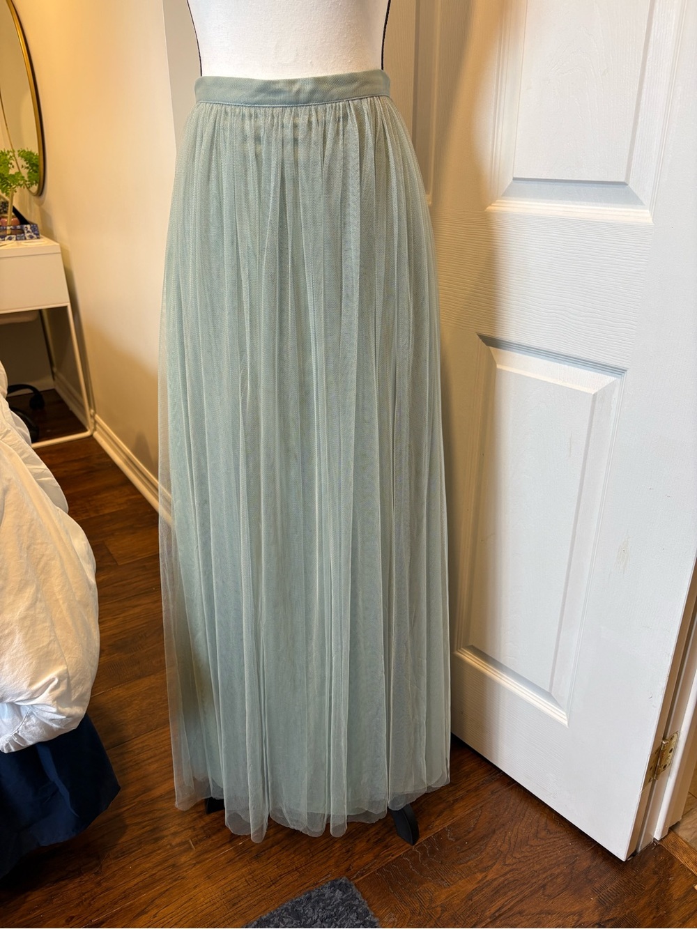Jenny Yoo Sage Green Tulle Maxi Skirt Bridesmaid Wedding Size 10 - Picture 2 of 9